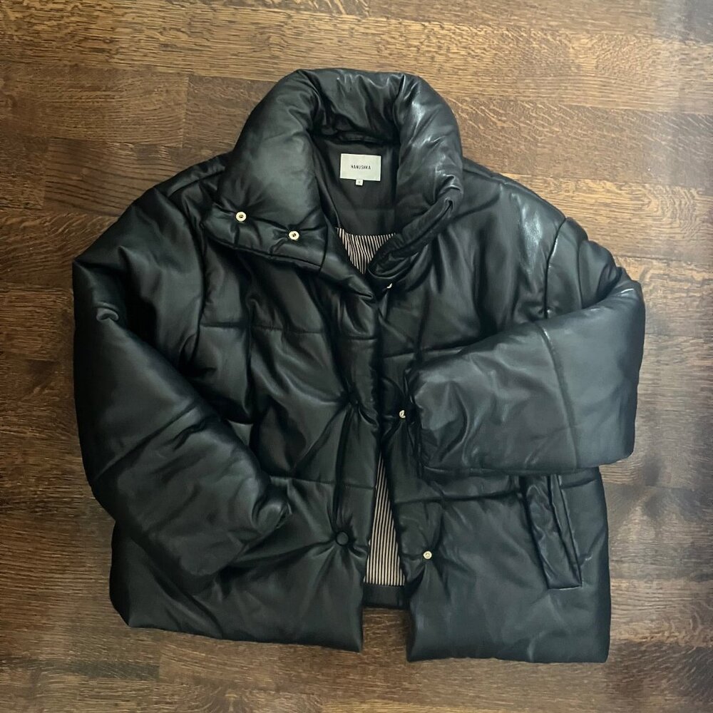 Nanushka Hide Faux Leather Puffer Jacket